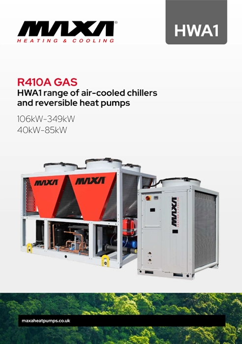 Maxa HWA1 and HWA1-H heat pump range brochure cover